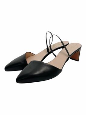 Emerson Fry Black Leather Slingback Heels Women’s 5.5 EU 36 Made in Portugal